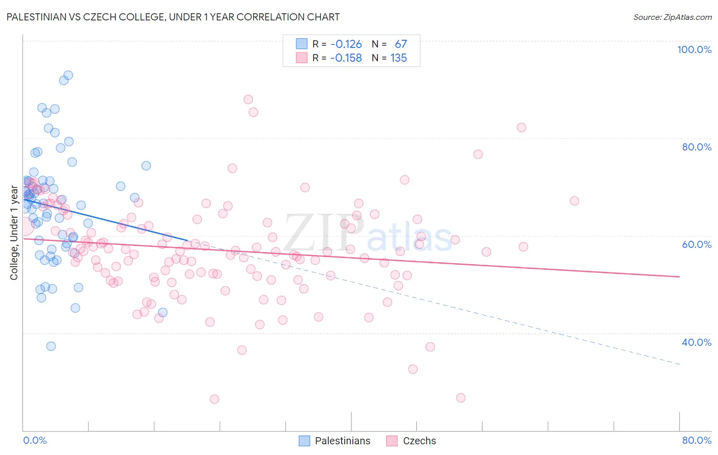 Palestinian vs Czech College, Under 1 year
