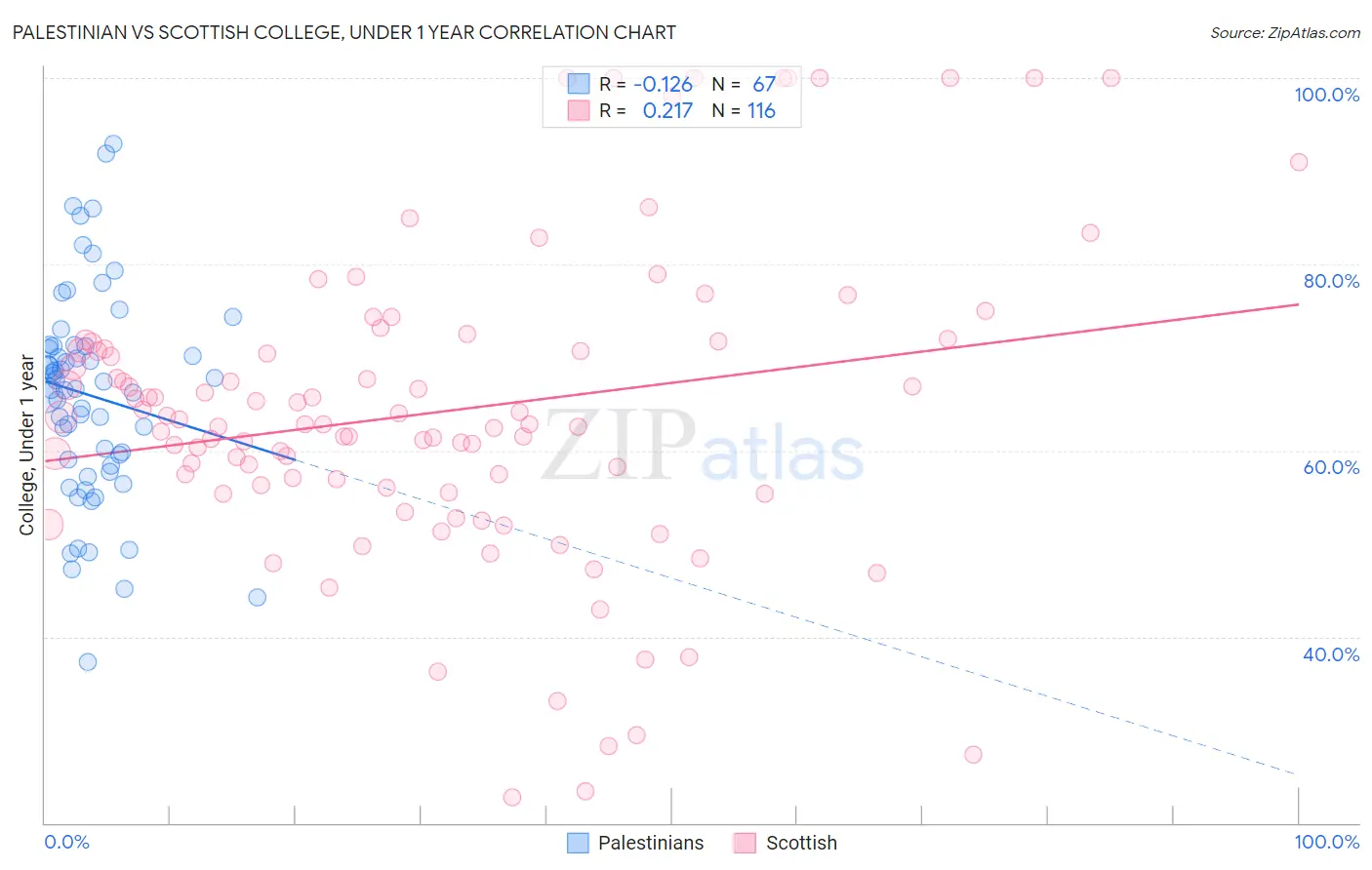 Palestinian vs Scottish College, Under 1 year
