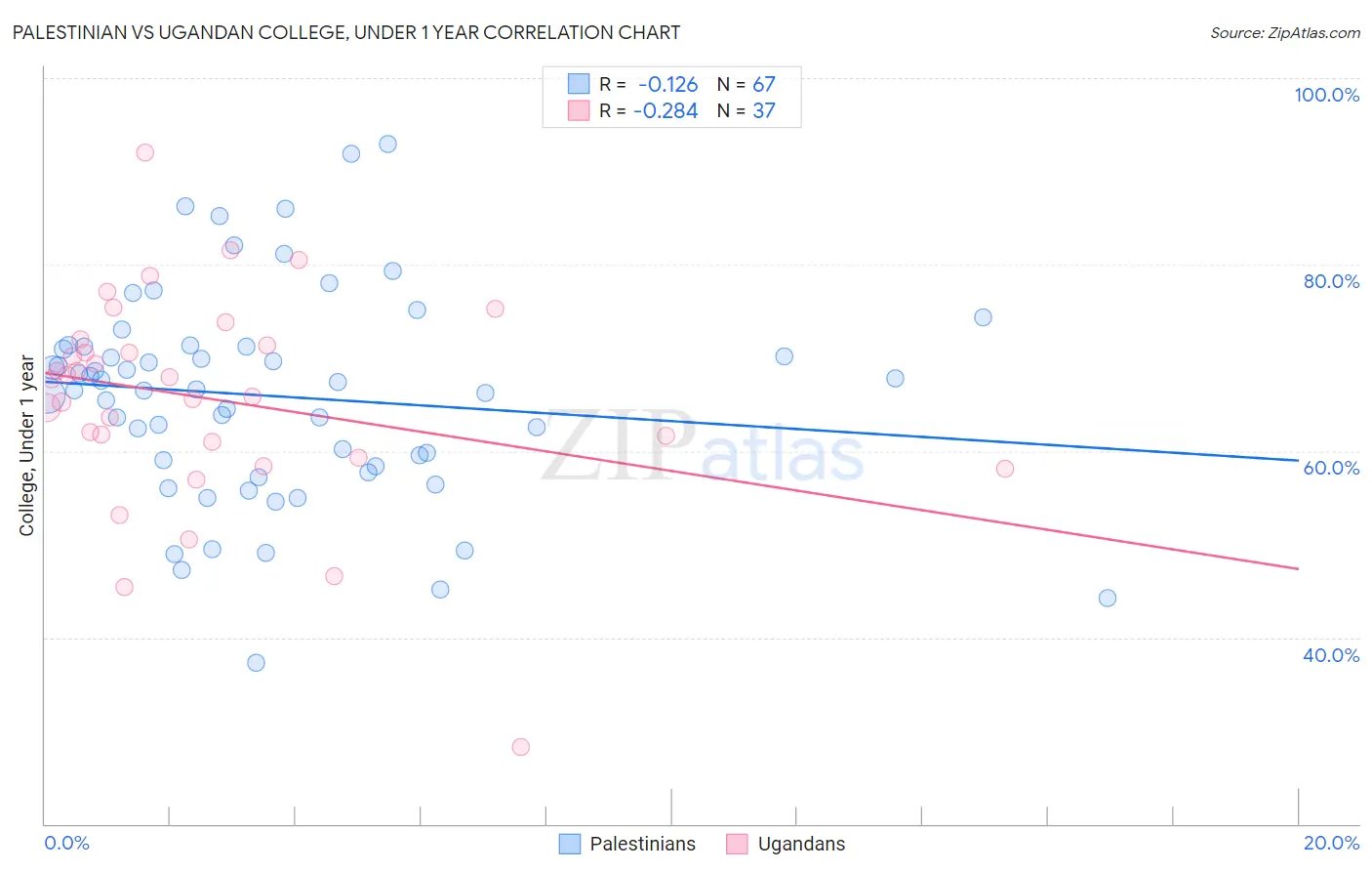 Palestinian vs Ugandan College, Under 1 year