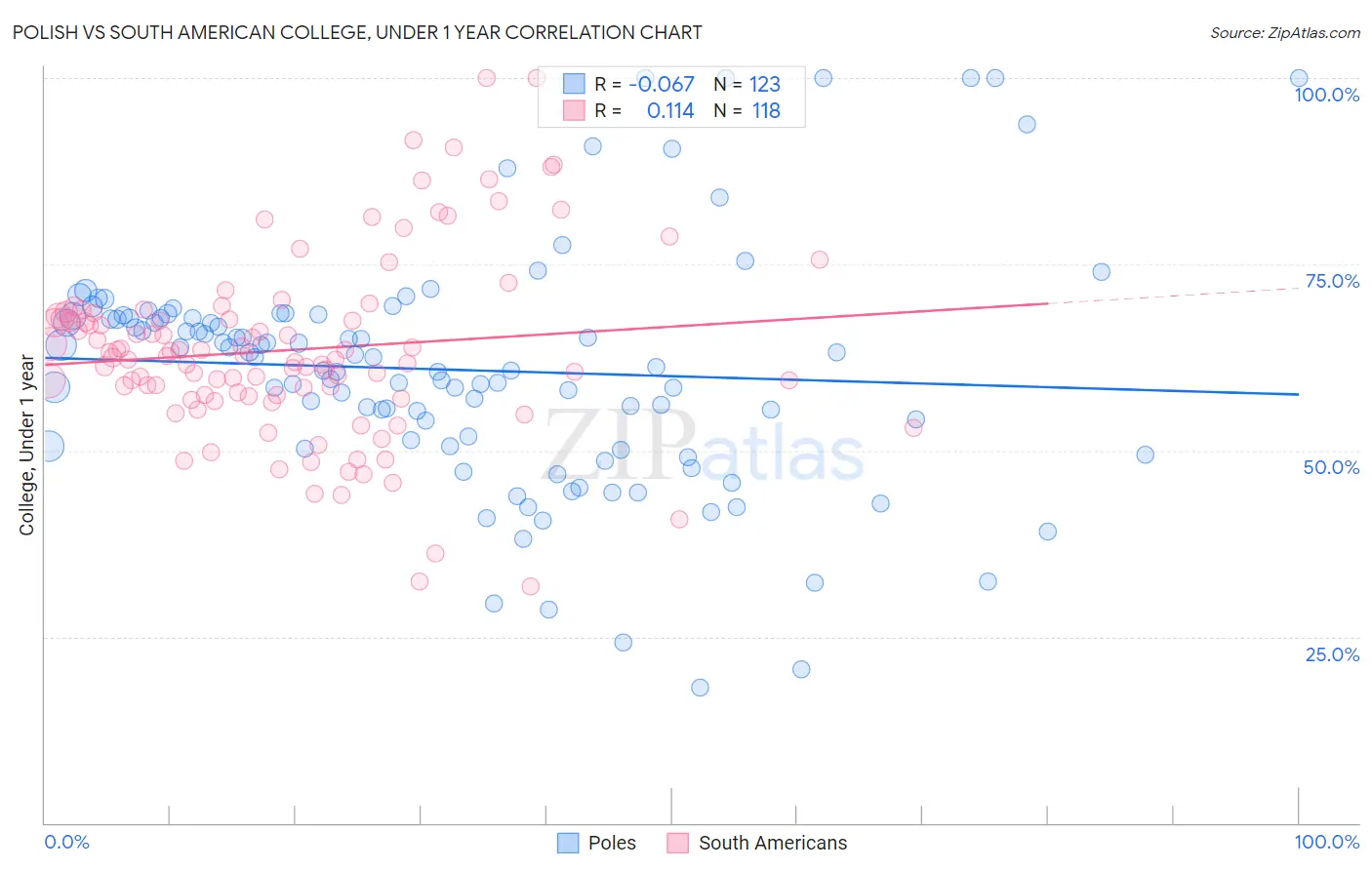 Polish vs South American College, Under 1 year