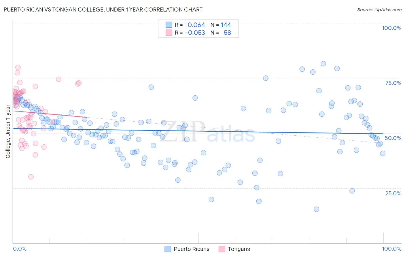 Puerto Rican vs Tongan College, Under 1 year