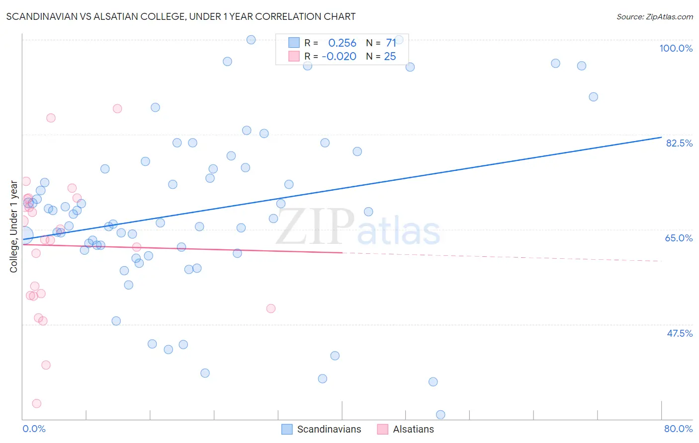 Scandinavian vs Alsatian College, Under 1 year