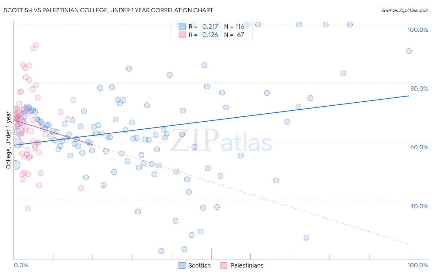 Scottish vs Palestinian College, Under 1 year