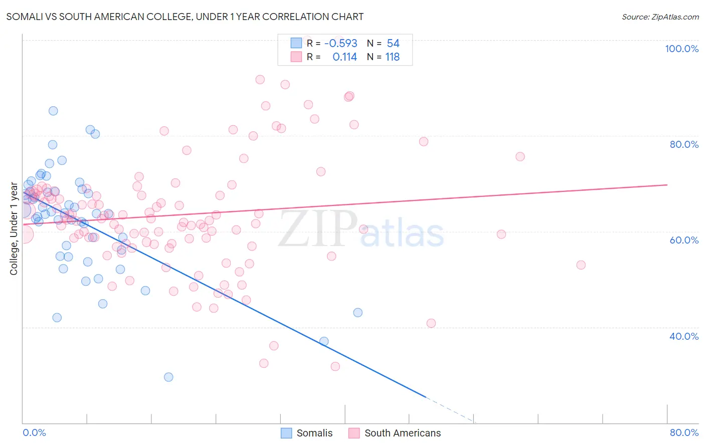 Somali vs South American College, Under 1 year