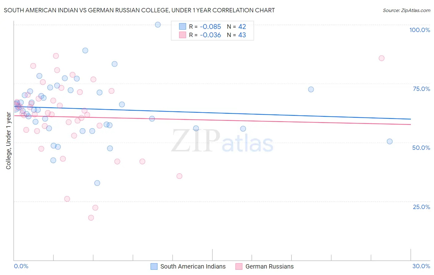 South American Indian vs German Russian College, Under 1 year