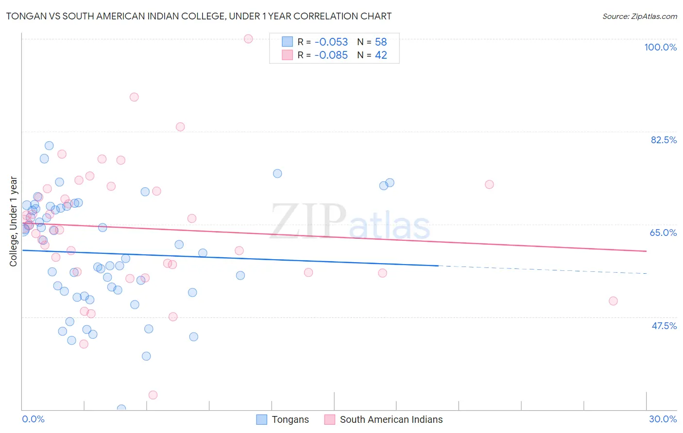 Tongan vs South American Indian College, Under 1 year