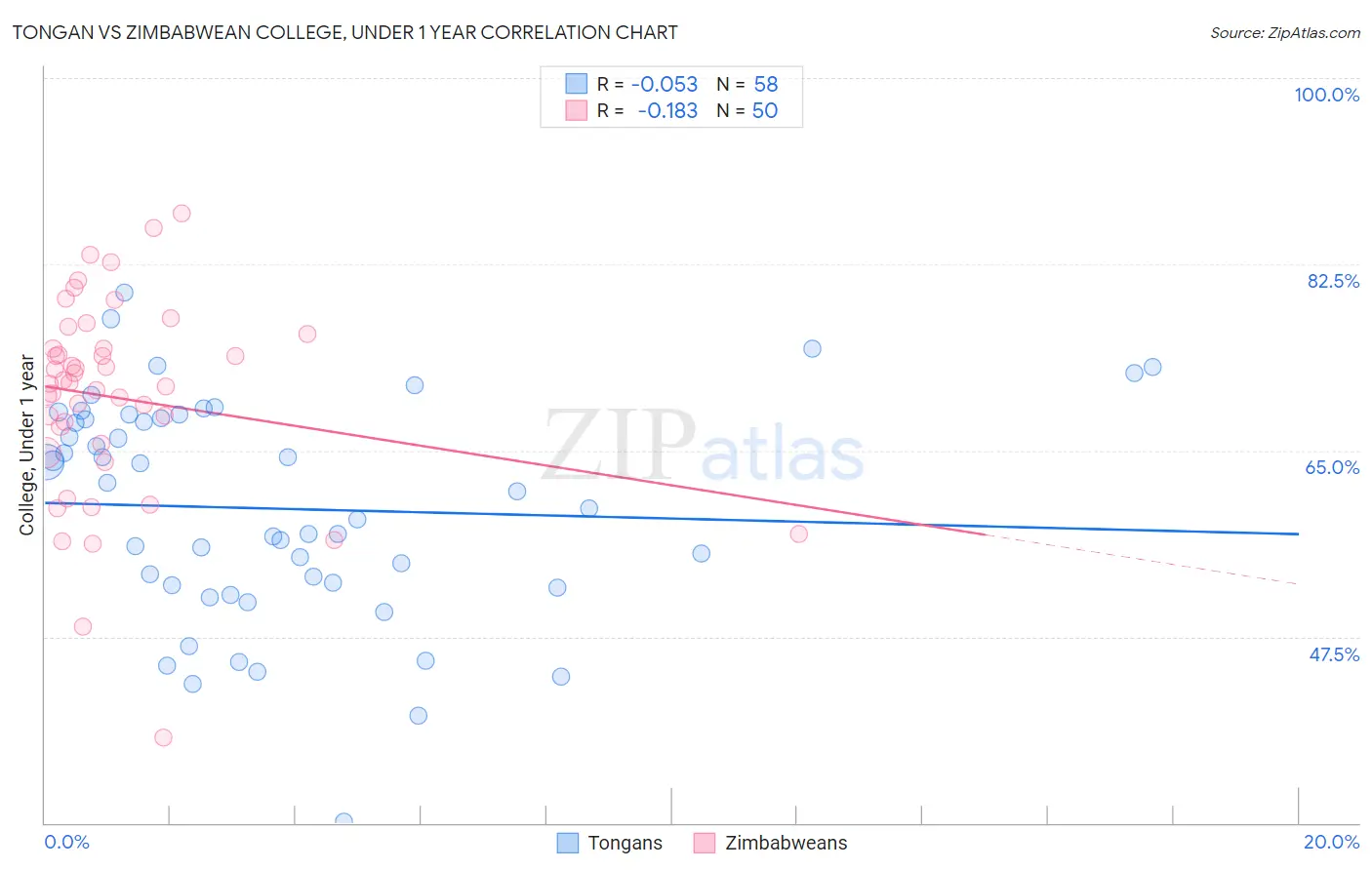 Tongan vs Zimbabwean College, Under 1 year