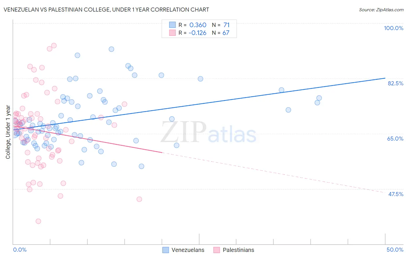 Venezuelan vs Palestinian College, Under 1 year