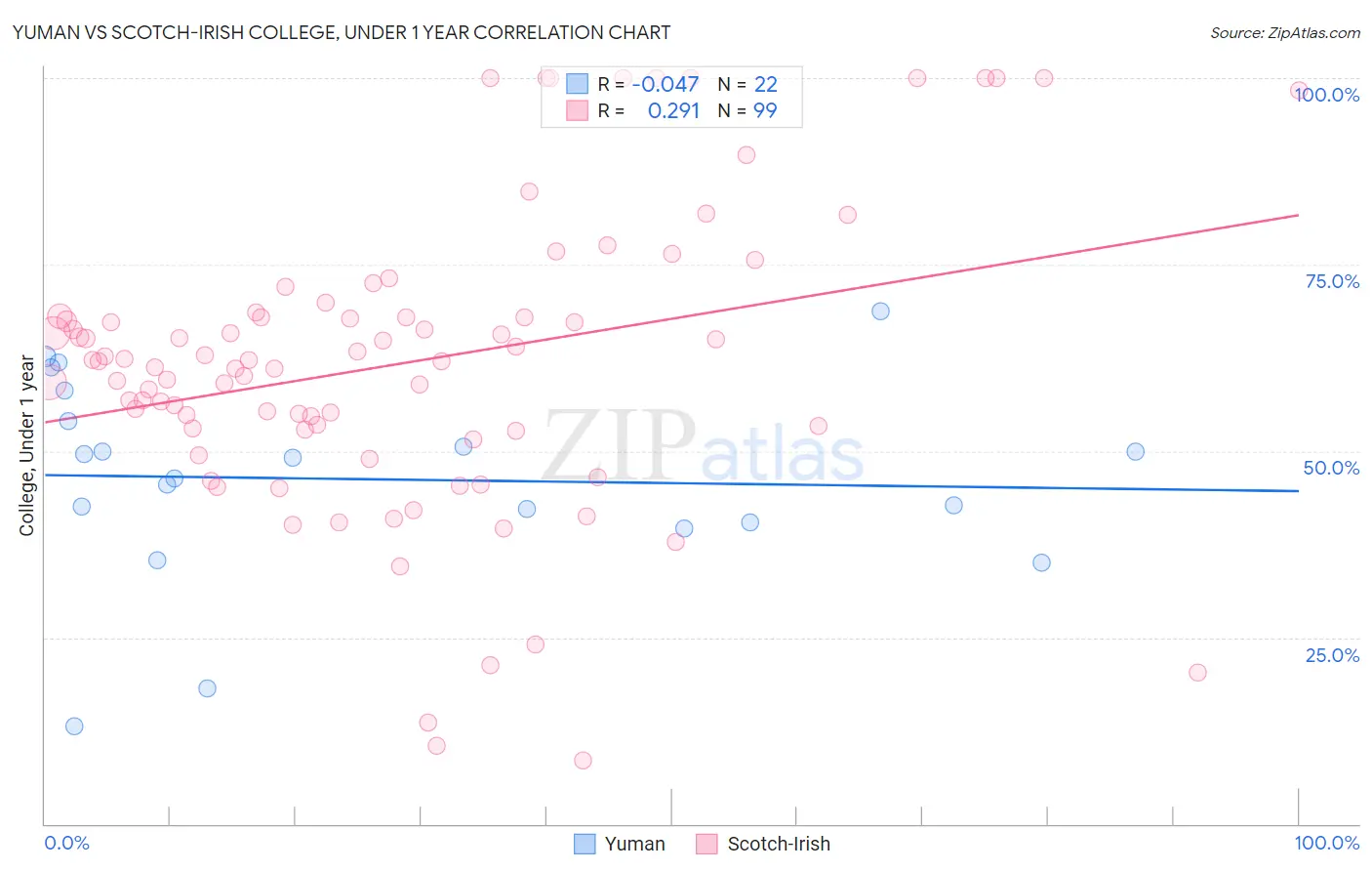 Yuman vs Scotch-Irish College, Under 1 year