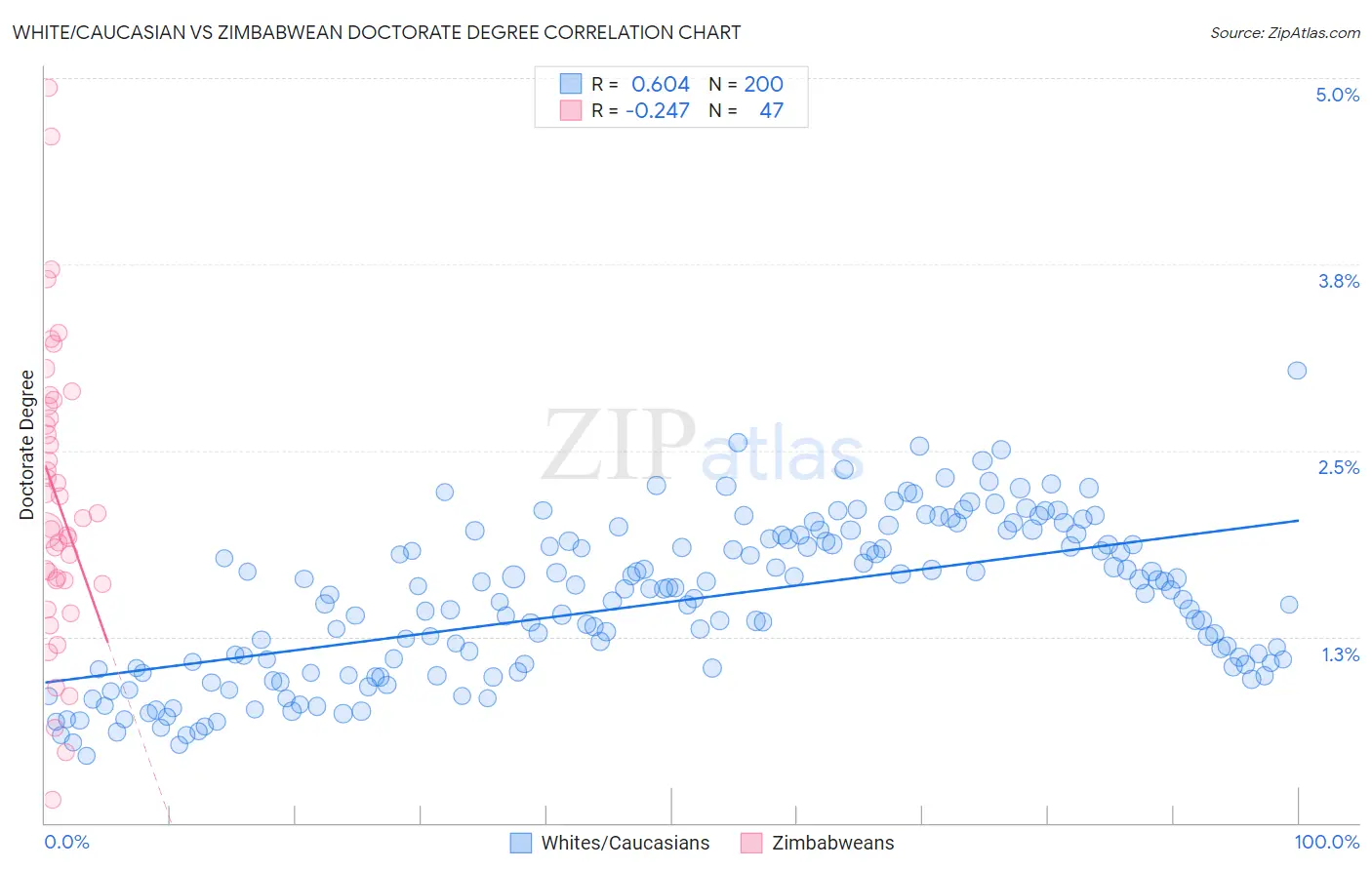 White/Caucasian vs Zimbabwean Doctorate Degree