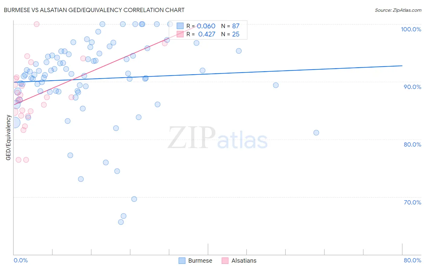 Burmese vs Alsatian GED/Equivalency