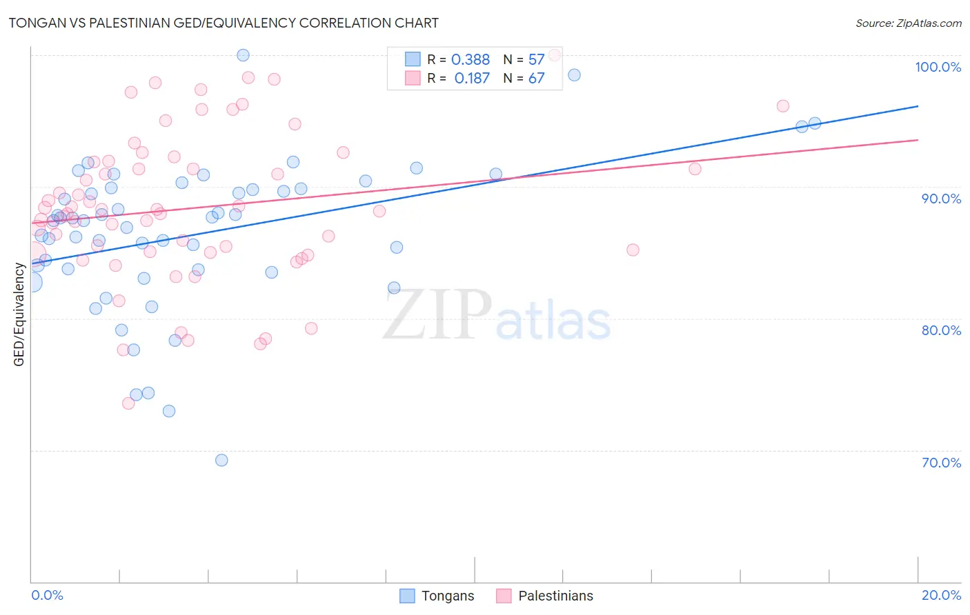 Tongan vs Palestinian GED/Equivalency