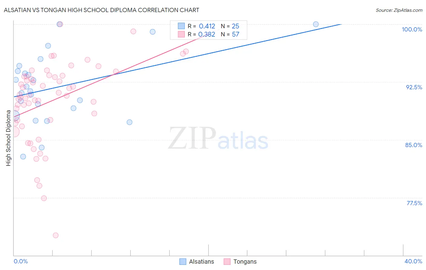 Alsatian vs Tongan High School Diploma