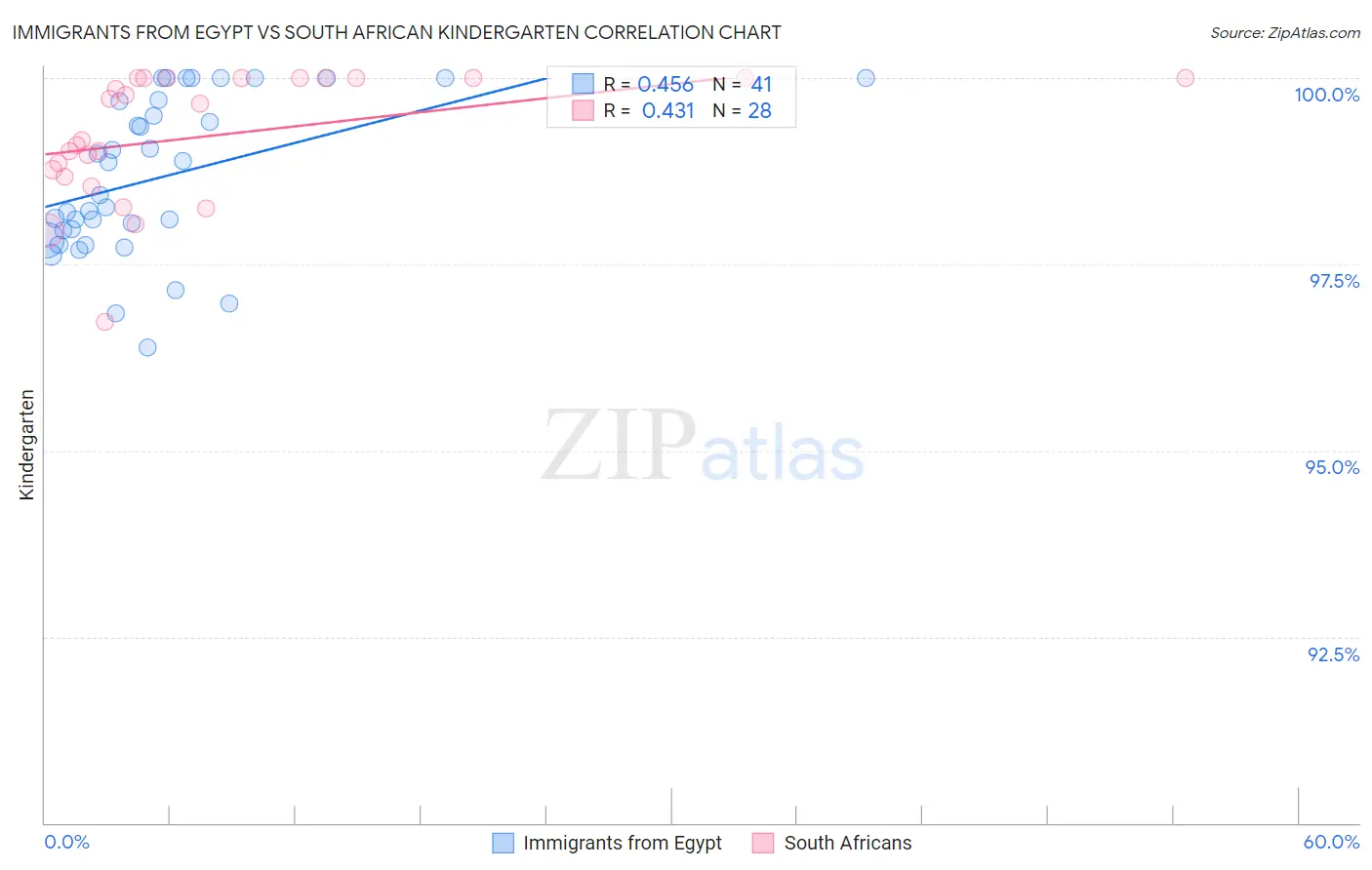 Immigrants from Egypt vs South African Kindergarten