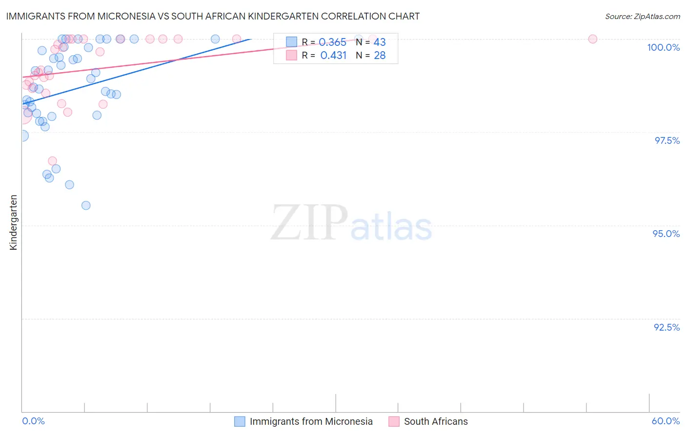 Immigrants from Micronesia vs South African Kindergarten