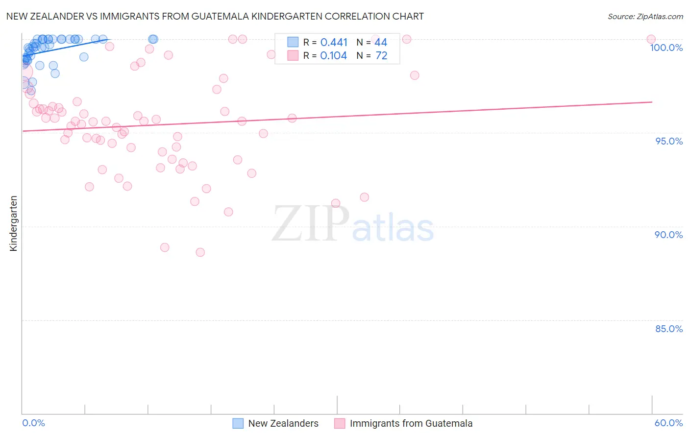 New Zealander vs Immigrants from Guatemala Kindergarten