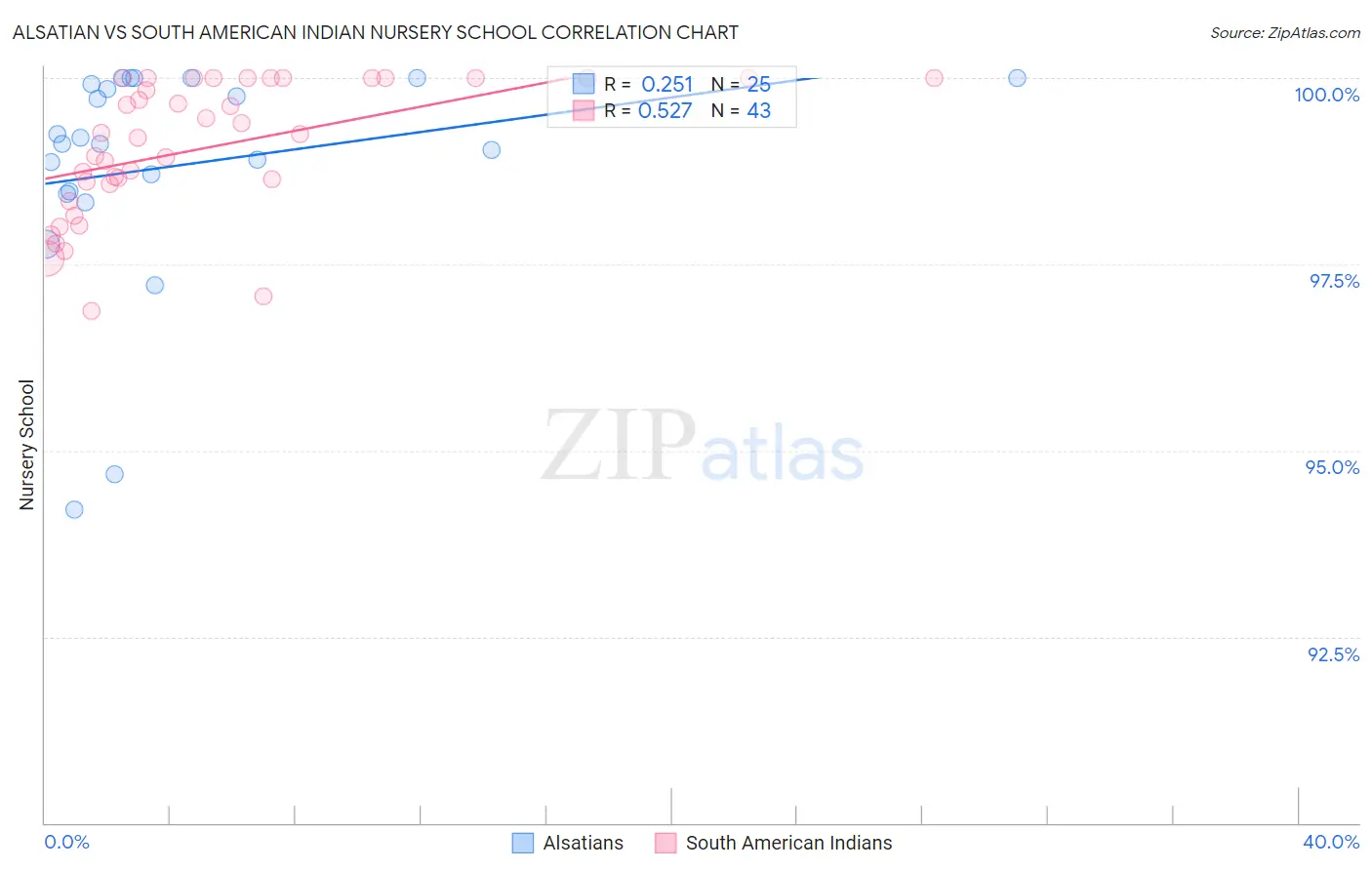 Alsatian vs South American Indian Nursery School