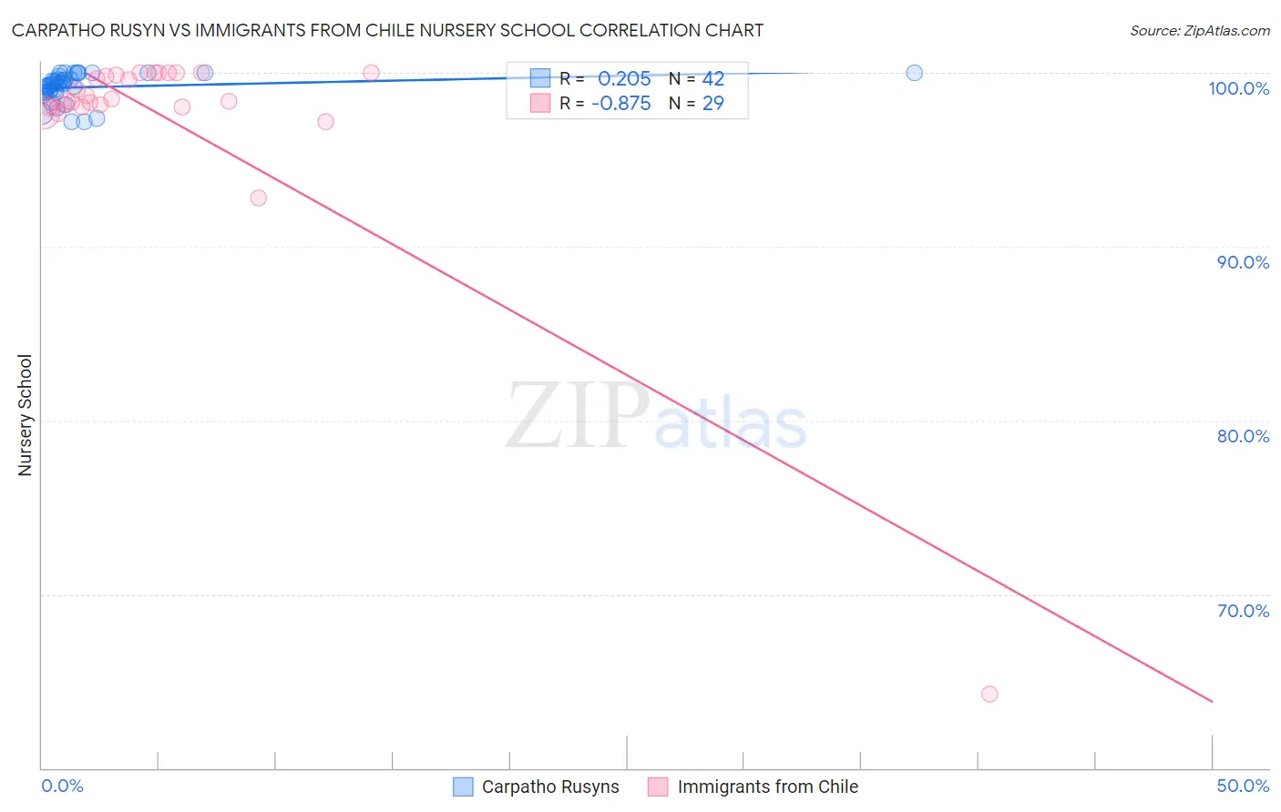 Carpatho Rusyn vs Immigrants from Chile Nursery School