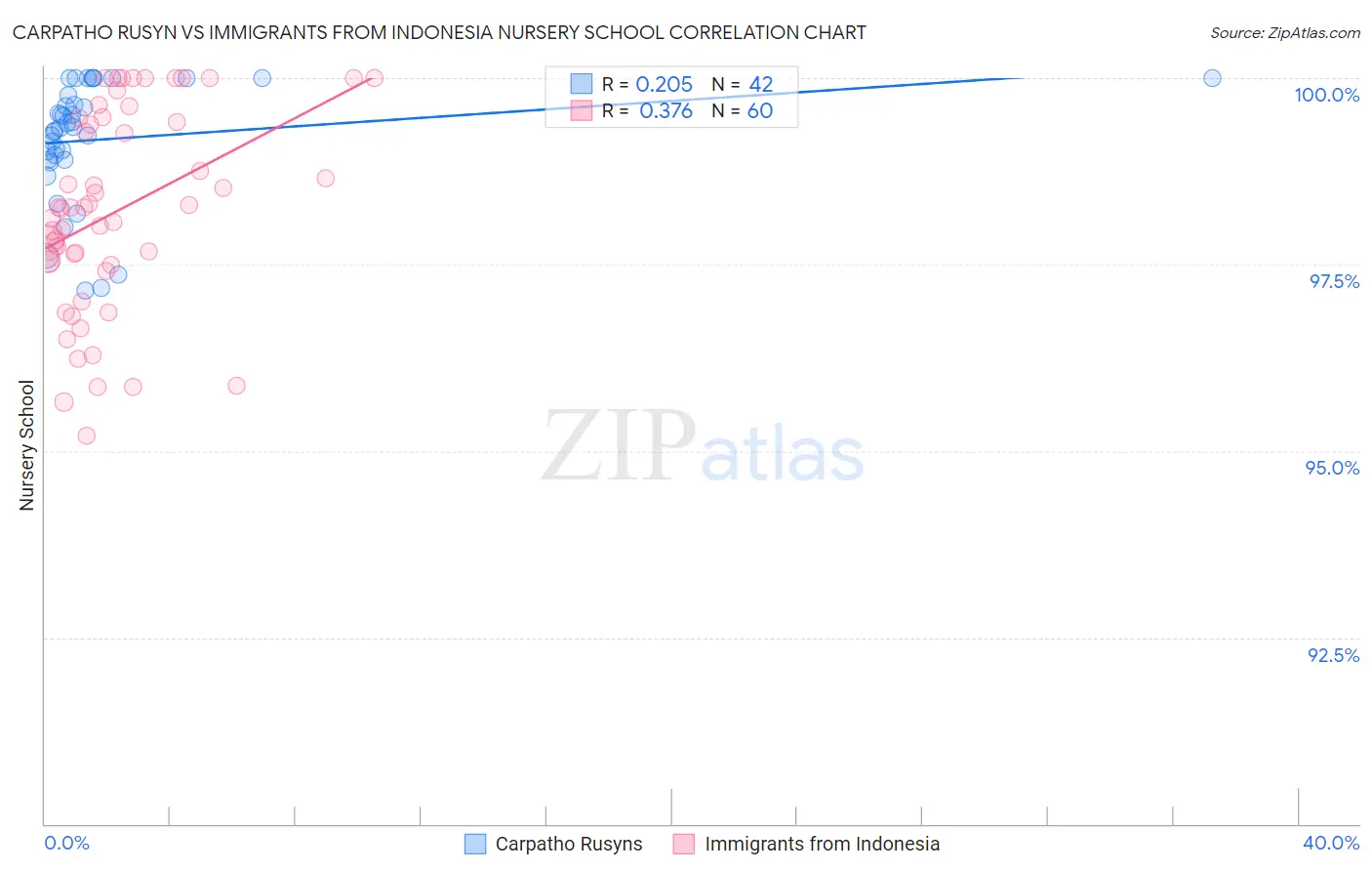 Carpatho Rusyn vs Immigrants from Indonesia Nursery School
