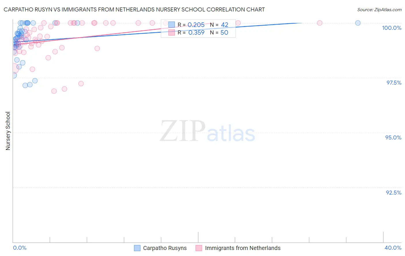 Carpatho Rusyn vs Immigrants from Netherlands Nursery School