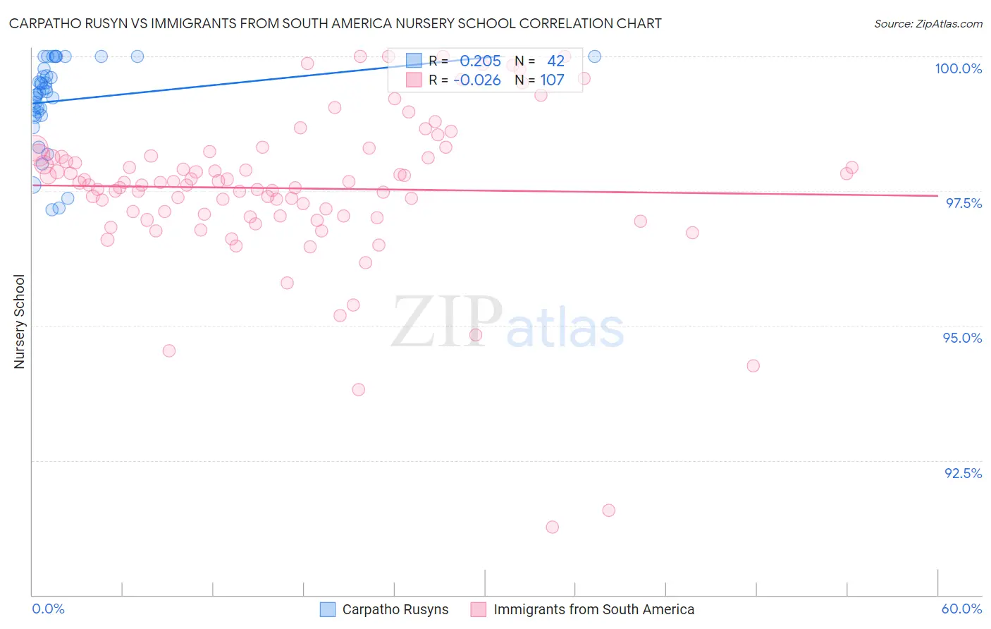 Carpatho Rusyn vs Immigrants from South America Nursery School