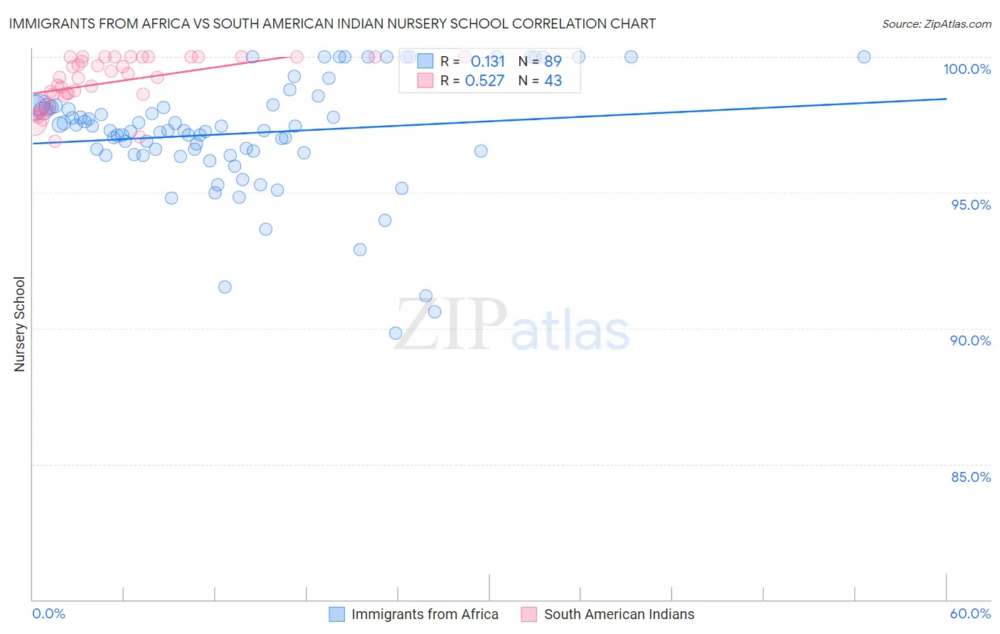 Immigrants from Africa vs South American Indian Nursery School