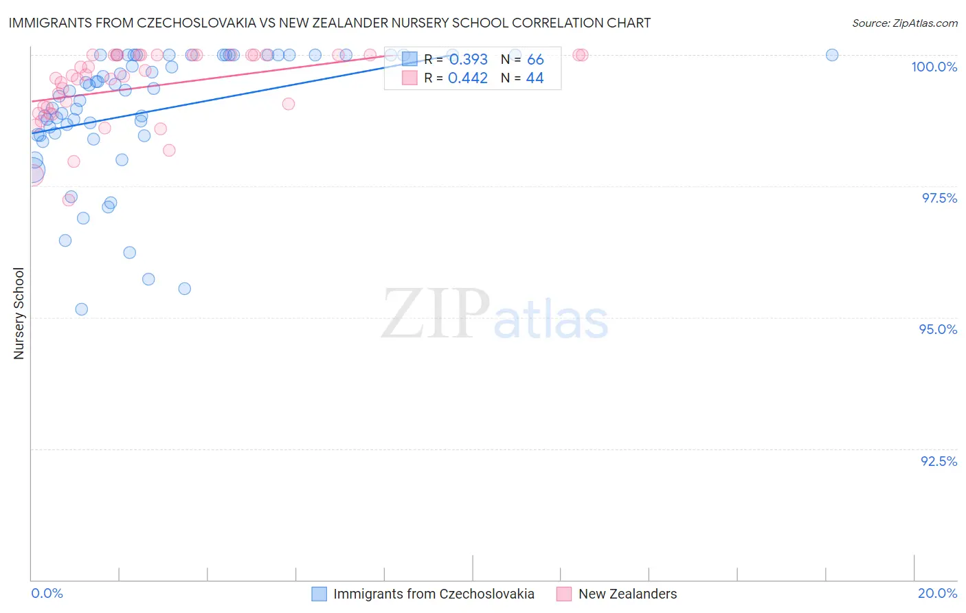 Immigrants from Czechoslovakia vs New Zealander Nursery School