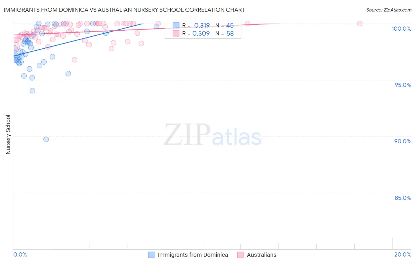Immigrants from Dominica vs Australian Nursery School