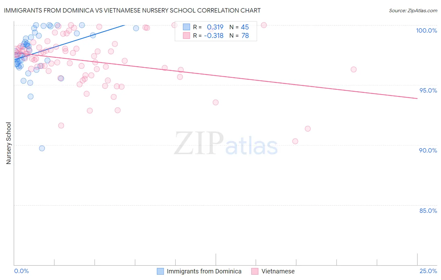 Immigrants from Dominica vs Vietnamese Nursery School