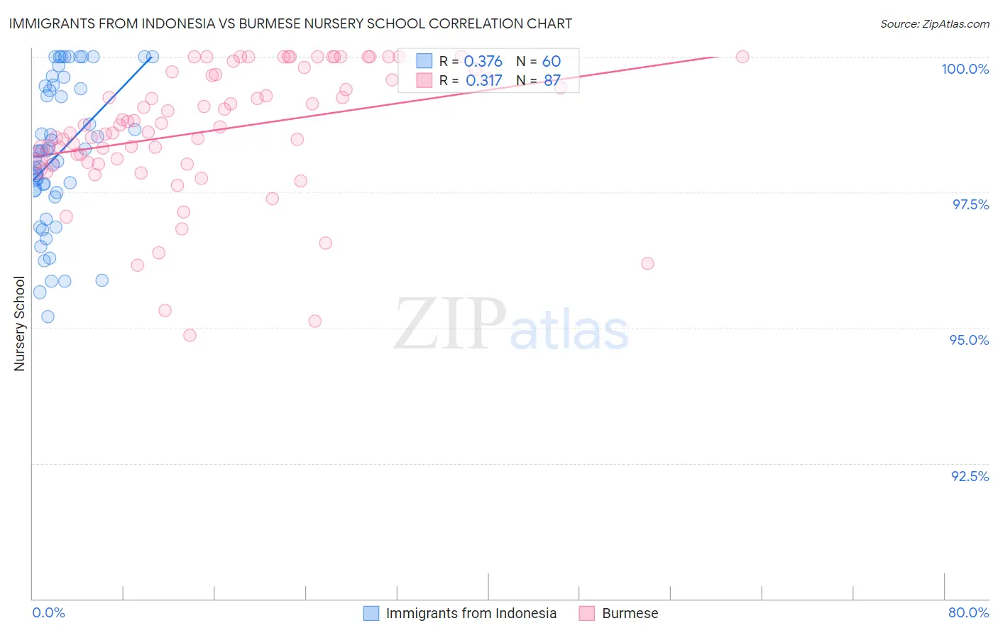 Immigrants from Indonesia vs Burmese Nursery School