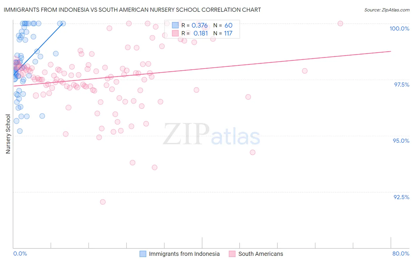 Immigrants from Indonesia vs South American Nursery School