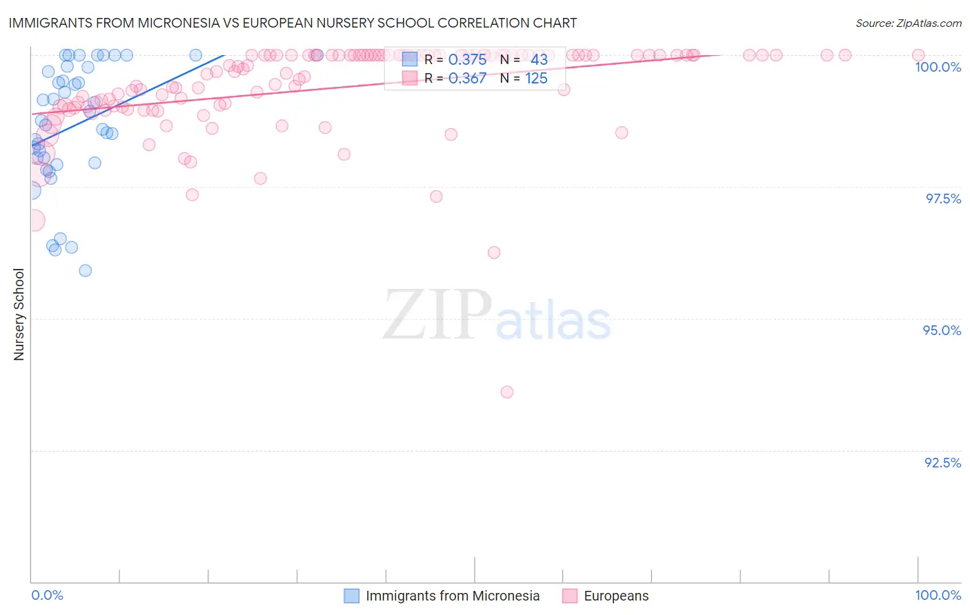 Immigrants from Micronesia vs European Nursery School