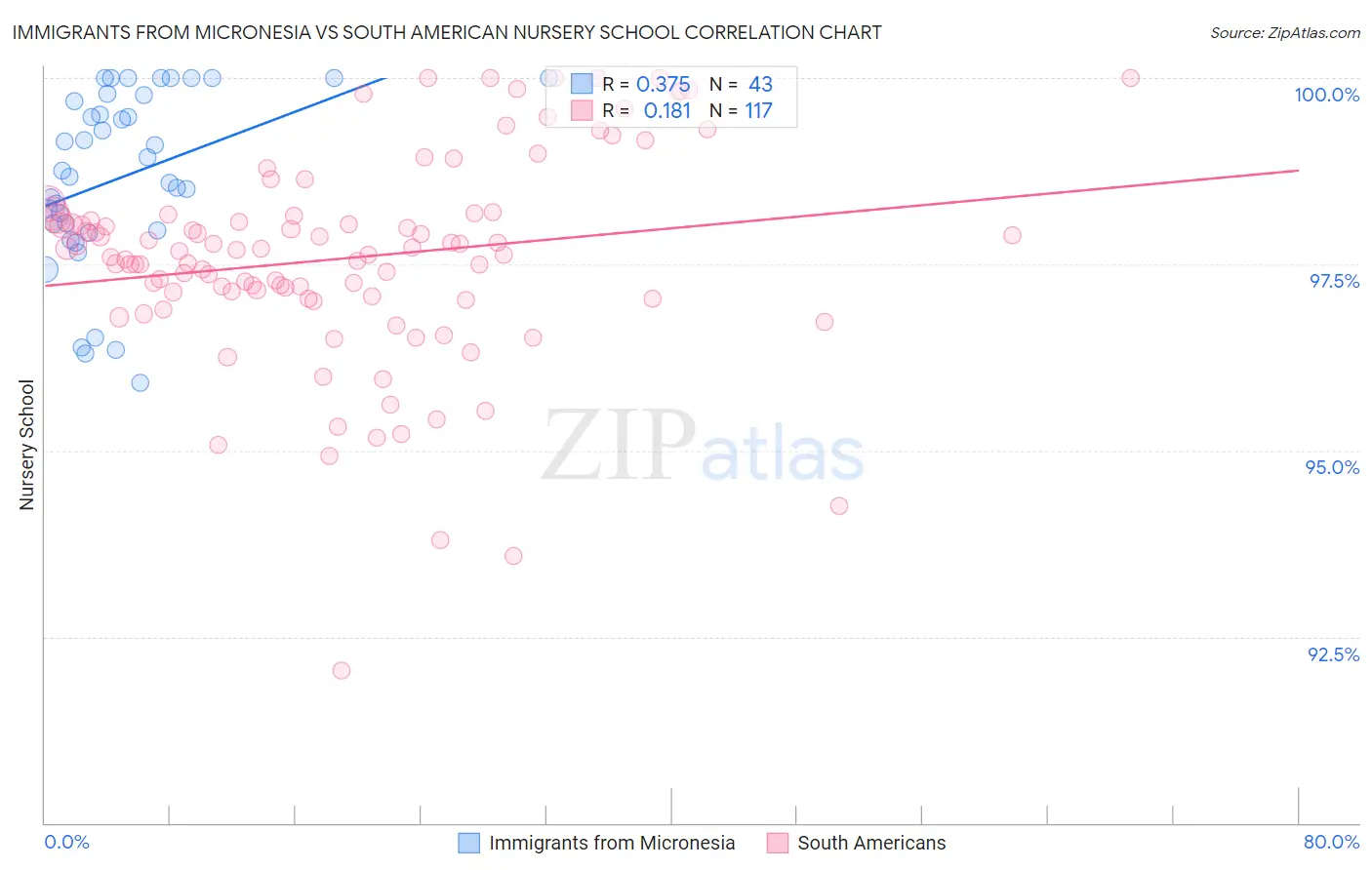 Immigrants from Micronesia vs South American Nursery School
