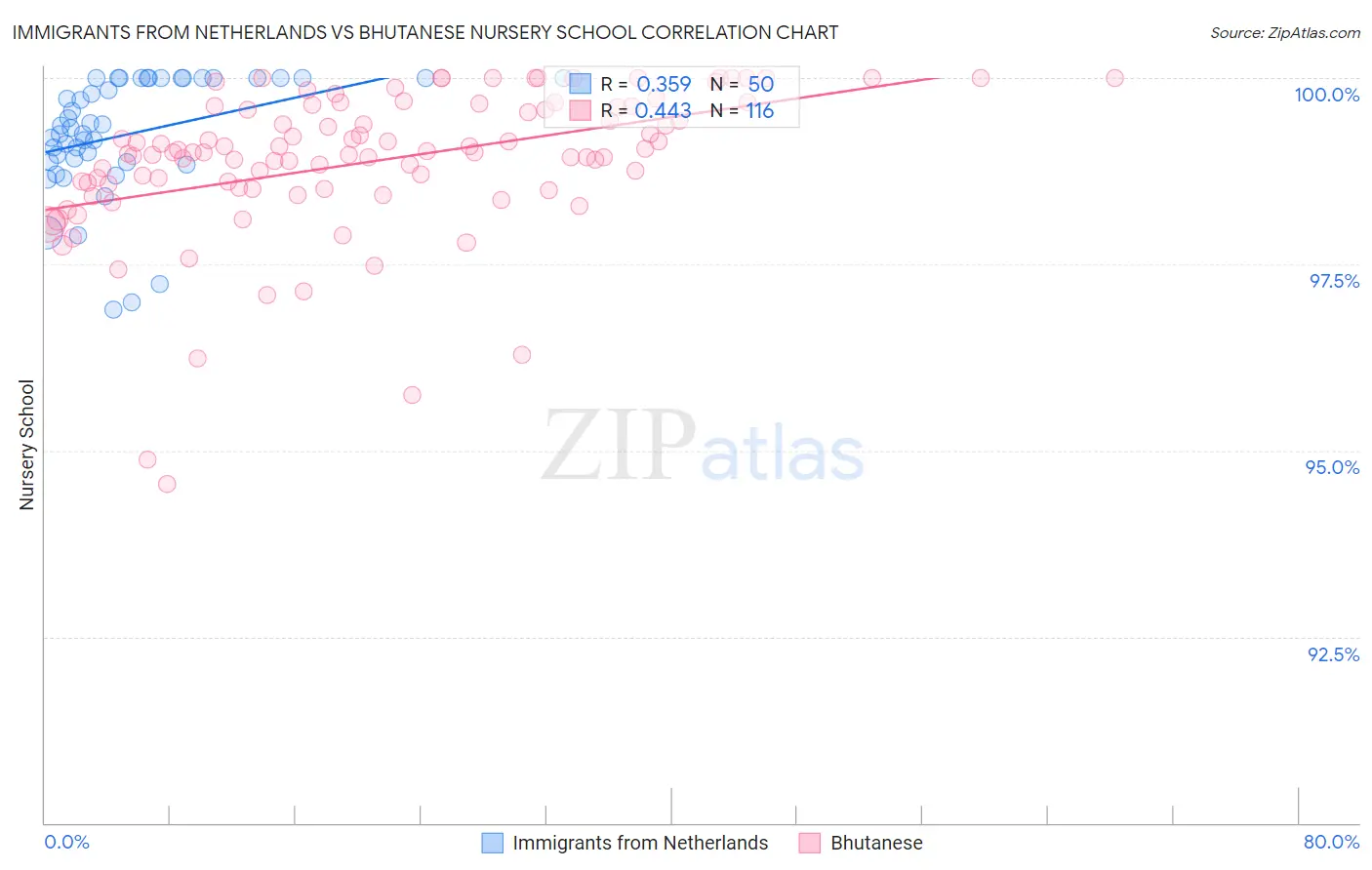 Immigrants from Netherlands vs Bhutanese Nursery School