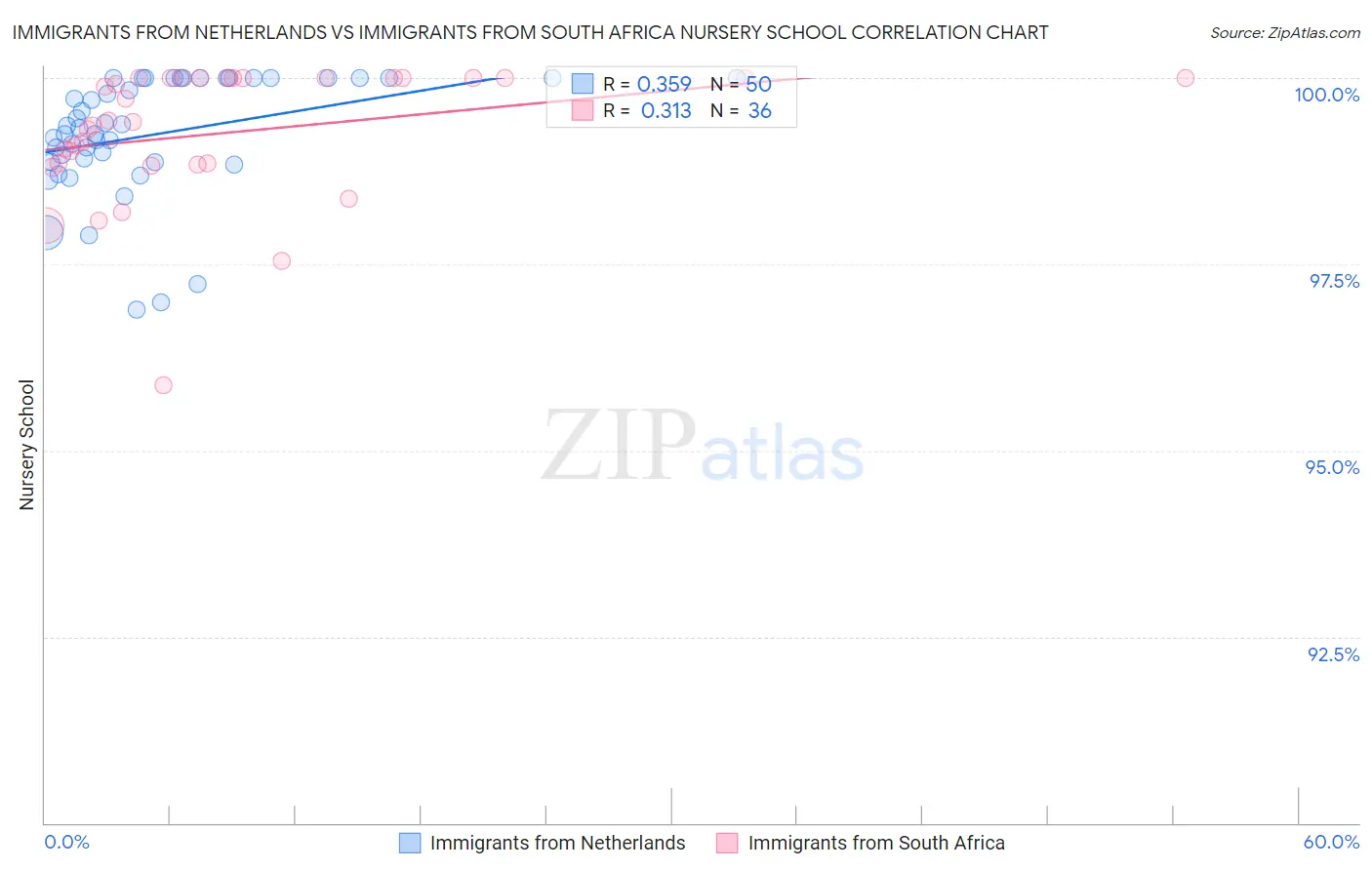 Immigrants from Netherlands vs Immigrants from South Africa Nursery School