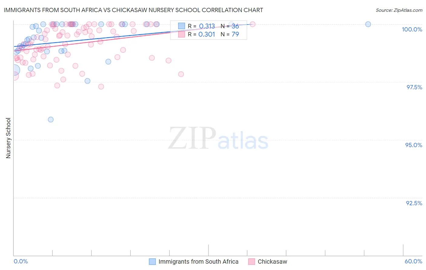 Immigrants from South Africa vs Chickasaw Nursery School