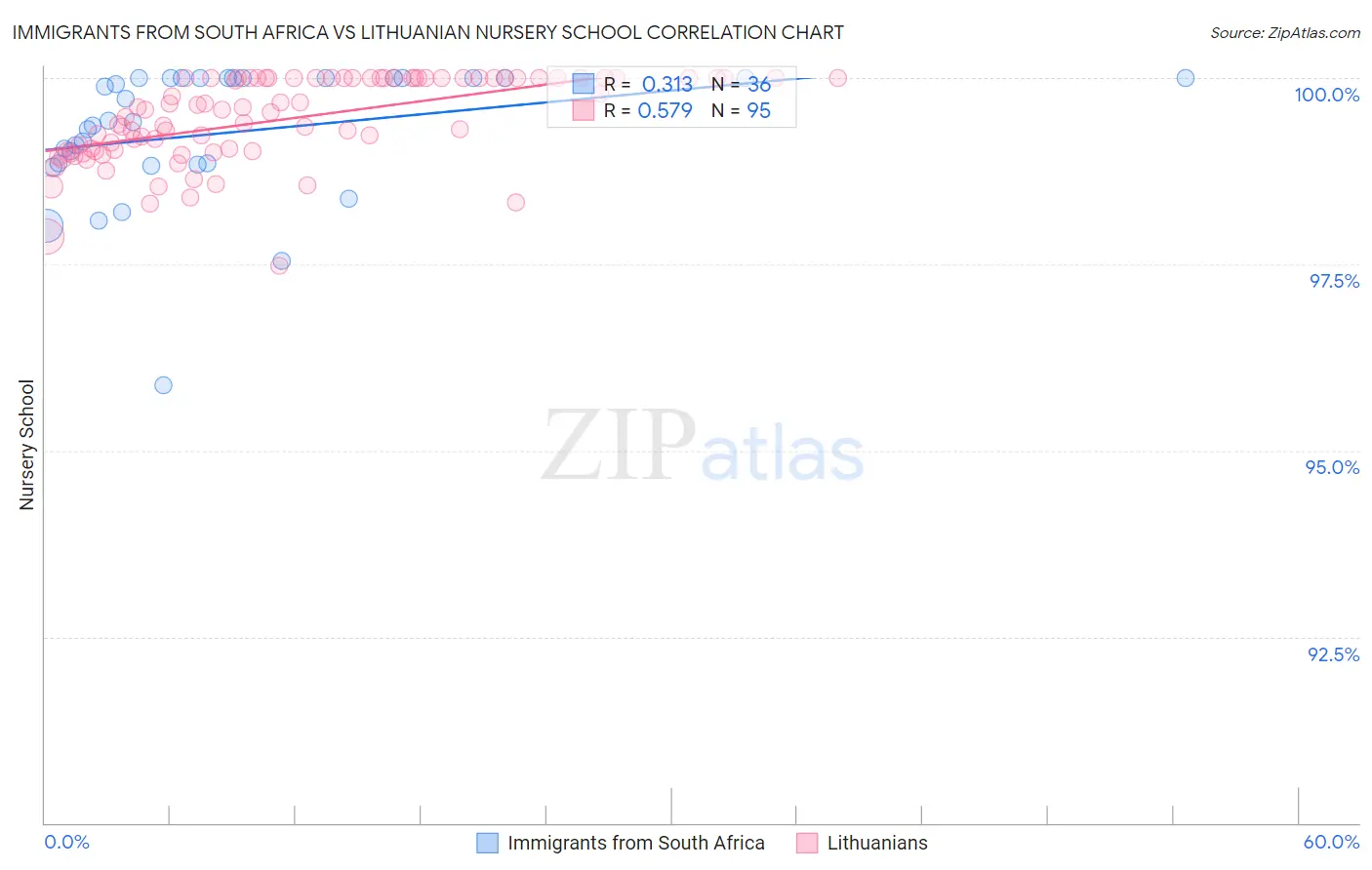 Immigrants from South Africa vs Lithuanian Nursery School