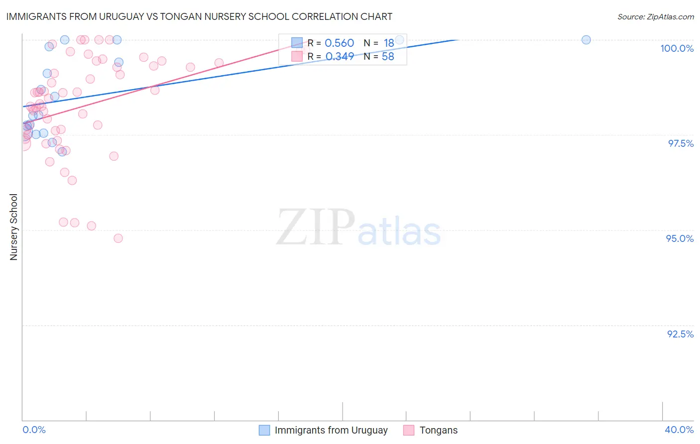 Immigrants from Uruguay vs Tongan Nursery School