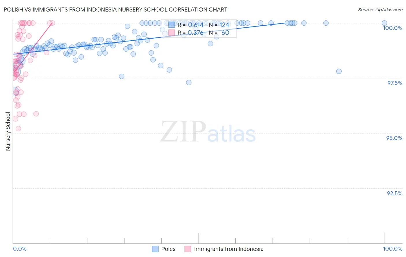 Polish vs Immigrants from Indonesia Nursery School