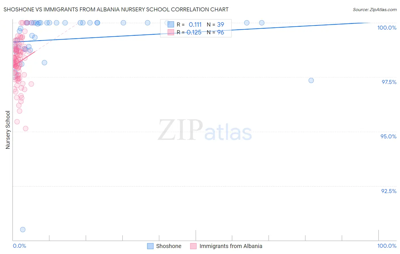 Shoshone vs Immigrants from Albania Nursery School