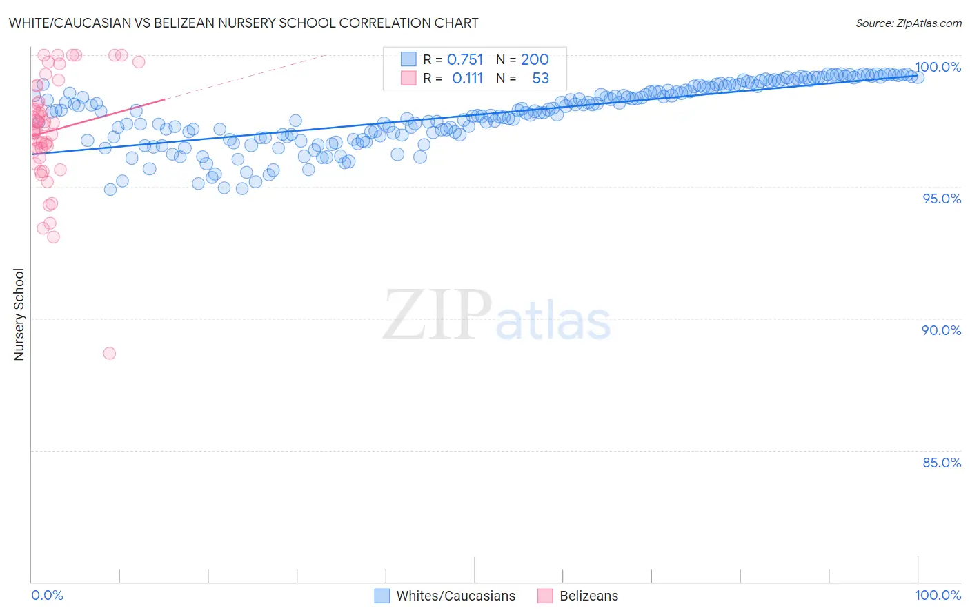 White/Caucasian vs Belizean Nursery School