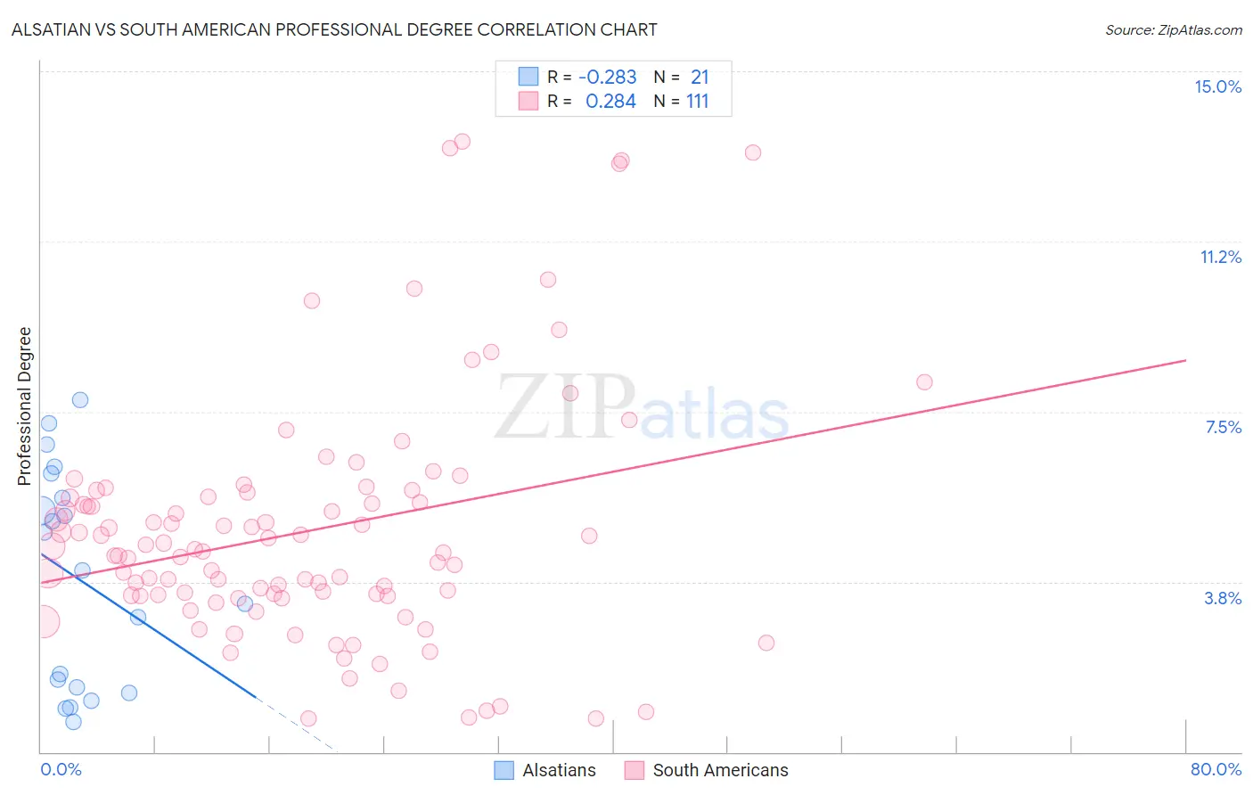 Alsatian vs South American Professional Degree