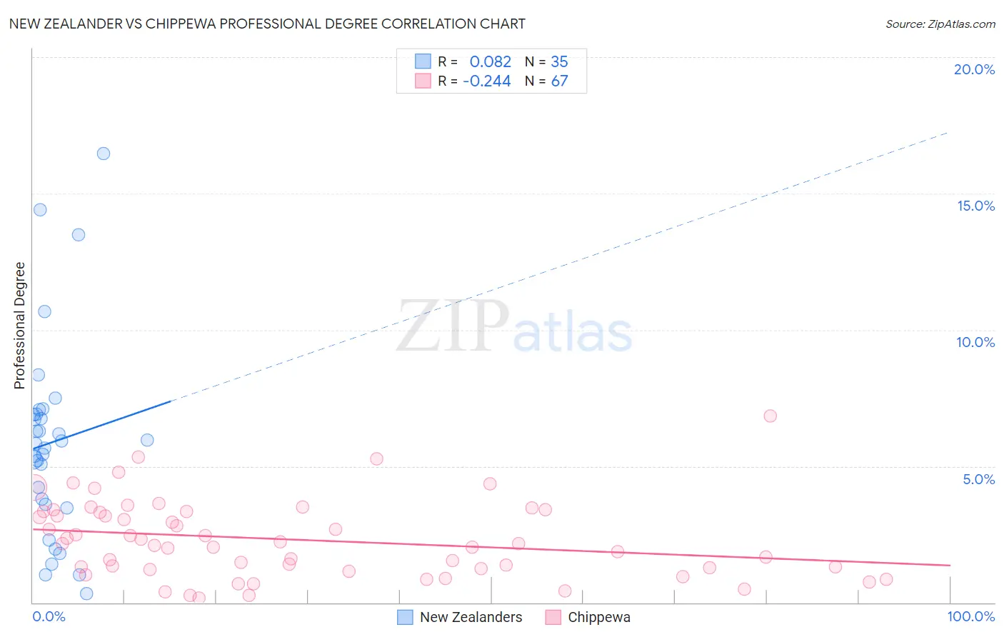 New Zealander vs Chippewa Professional Degree