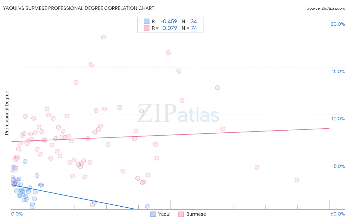 Yaqui vs Burmese Professional Degree