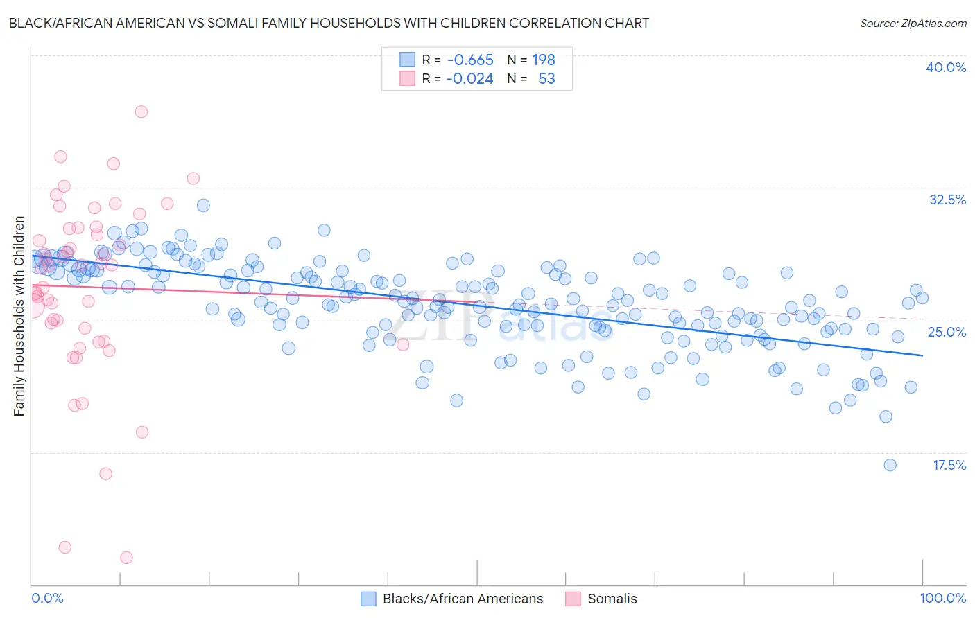 Black/African American vs Somali Family Households with Children