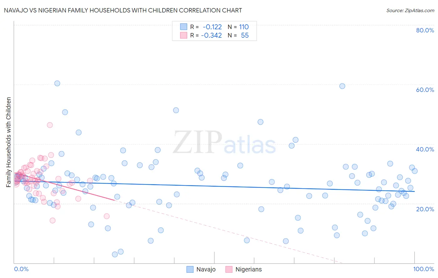 Navajo vs Nigerian Family Households with Children