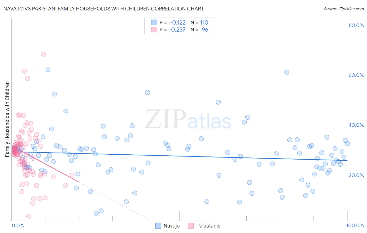 Navajo vs Pakistani Family Households with Children