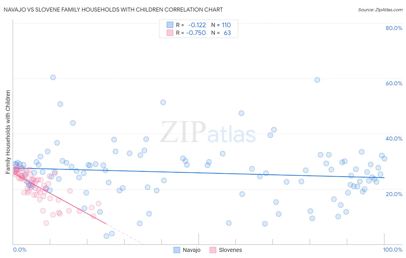 Navajo vs Slovene Family Households with Children