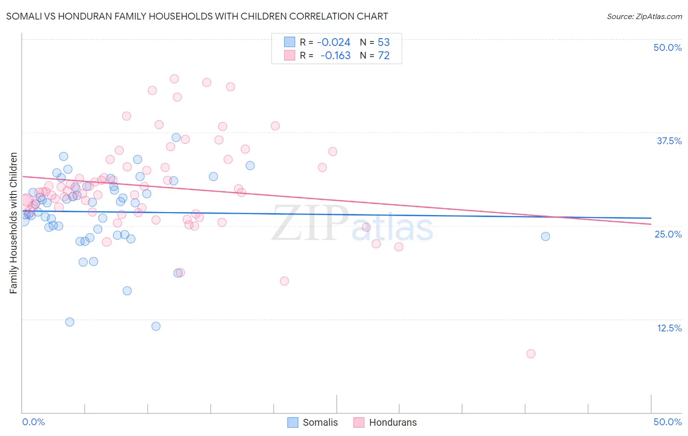 Somali vs Honduran Family Households with Children