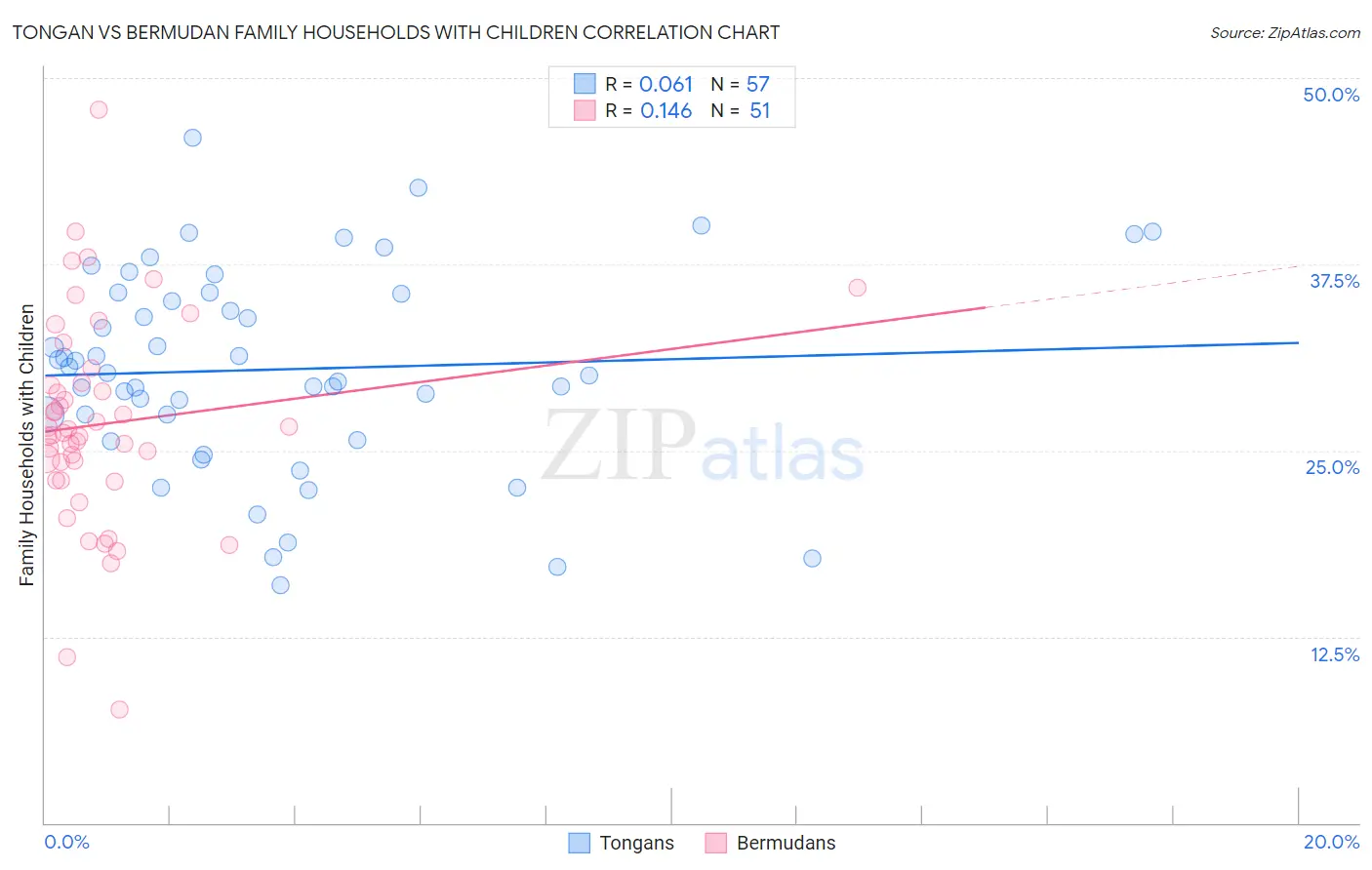 Tongan vs Bermudan Family Households with Children